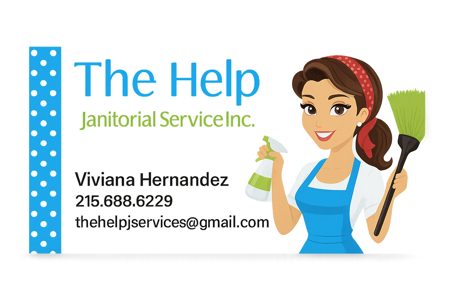 Viviana Hernandez Business Card - The Help Janitorial Service Inc.